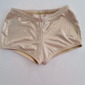 Gold Booty Shorts, Varsity Cheerleading shorts, size S